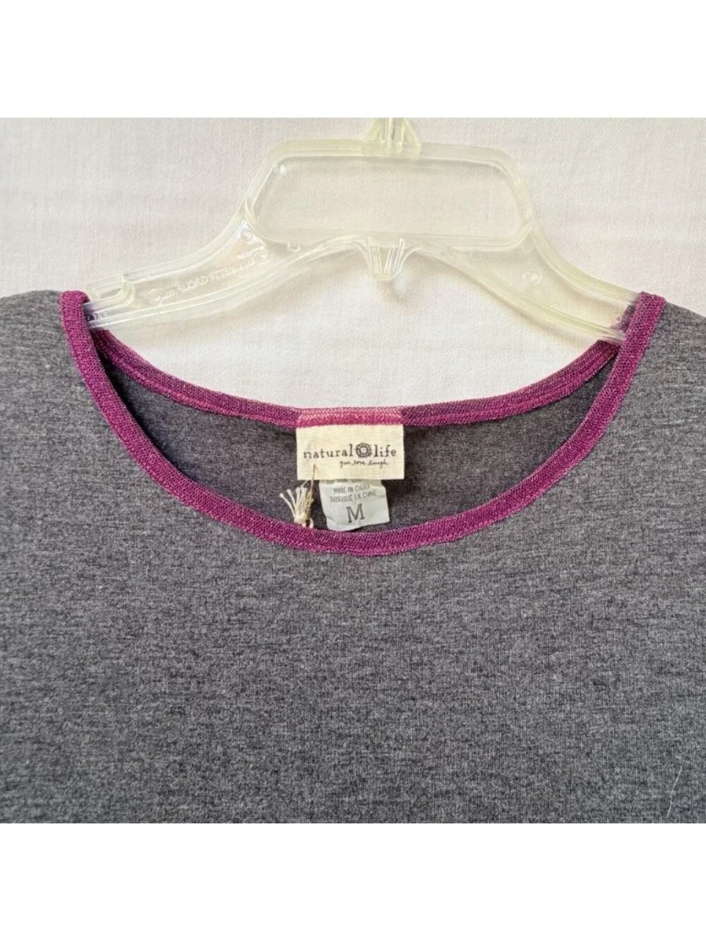 Natural Life Knit Dress Womens Medium Grey Purple Metallic Trim NEW Slip Y2K